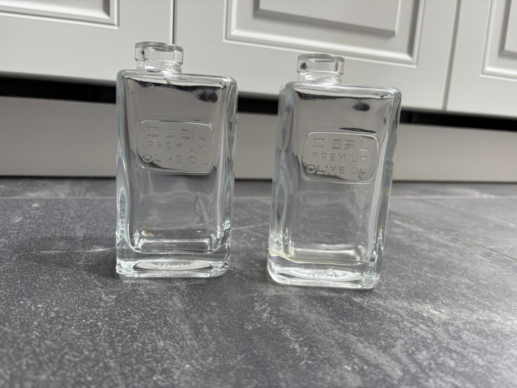 Olie en azijn flessen (0.25L) - Set van 2, Ophalen, Gebruikt, Overige kleuren, Glas