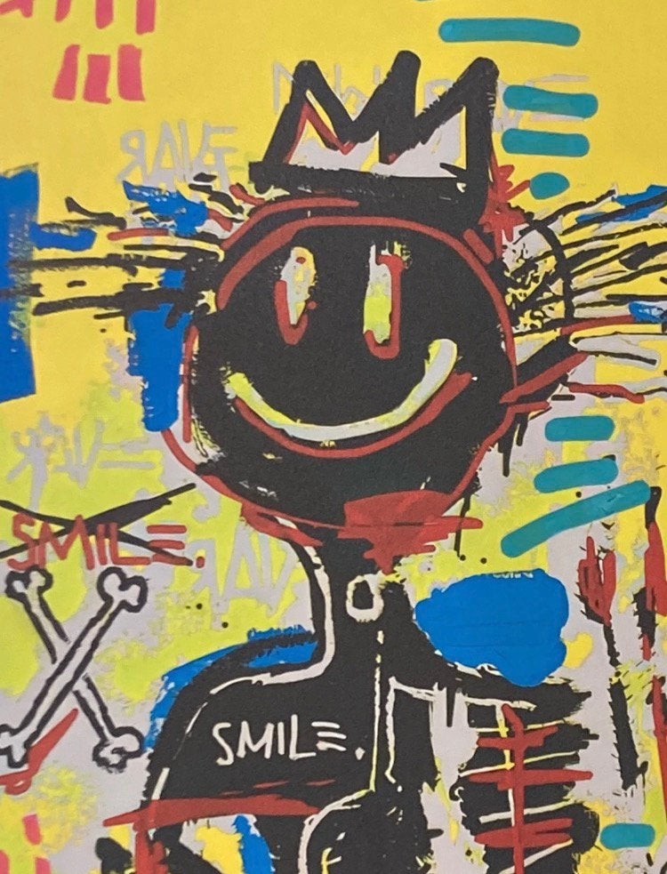 J-M BASQUIAT : XXL-lithografie. Wordt geleverd met lijst., Ophalen of Verzenden