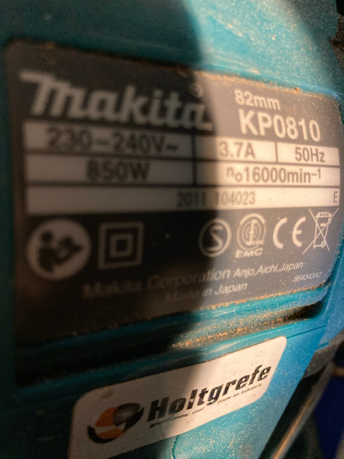 Makita KP0810K Schaafmachine - Sterk en in prima staat, Ophalen, Gebruikt