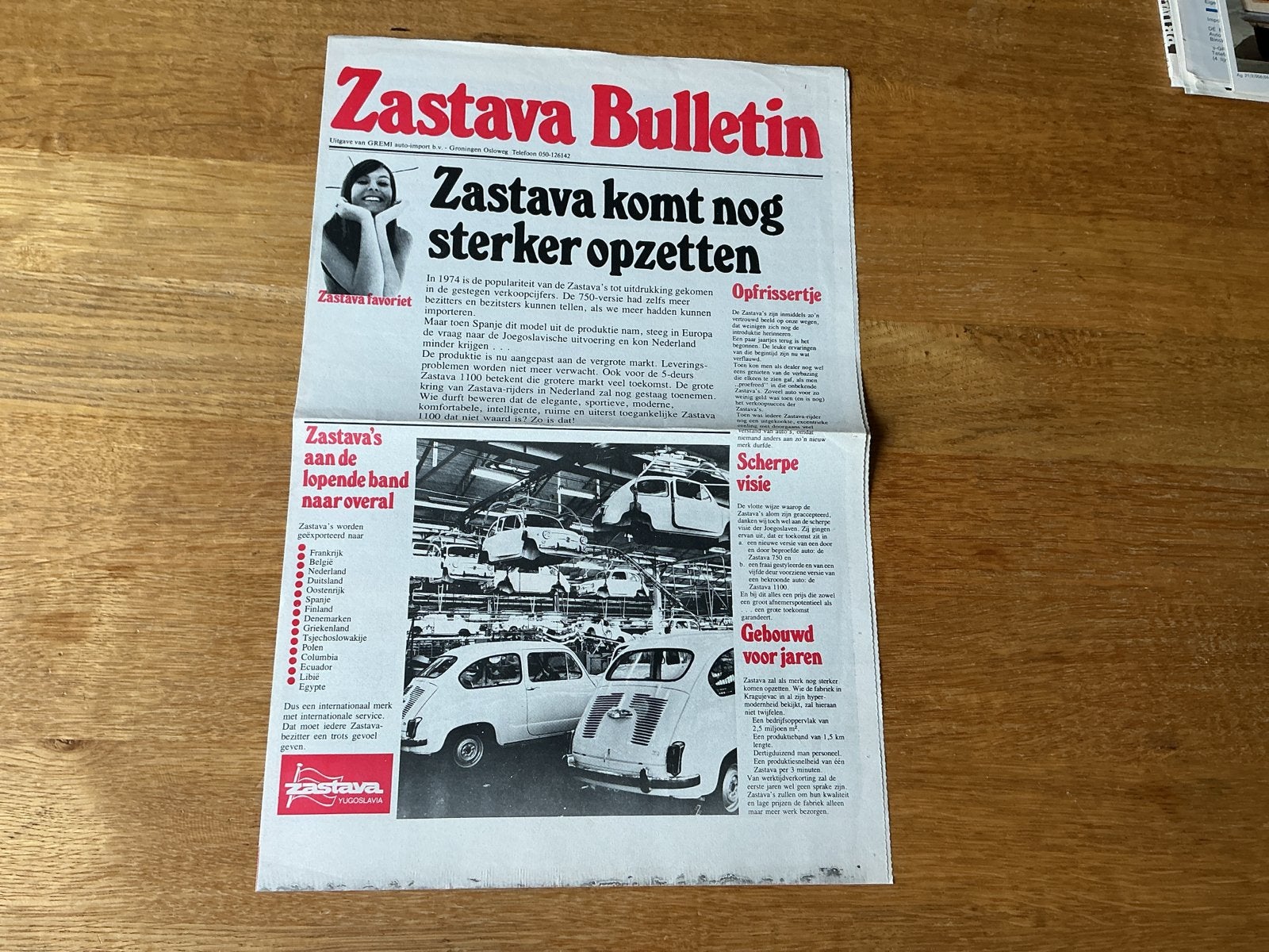 Zastava Bulletin - Zastava komt nog sterker opzetten 1975, Ophalen of Verzenden, Gelezen, Overige merken