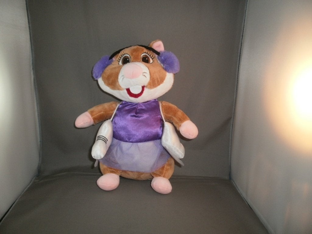 ah hamster meisje met schaatsen en oorwarmers 26 cm paarse, Paars, Overige typen, Nieuw, Ophalen of Verzenden