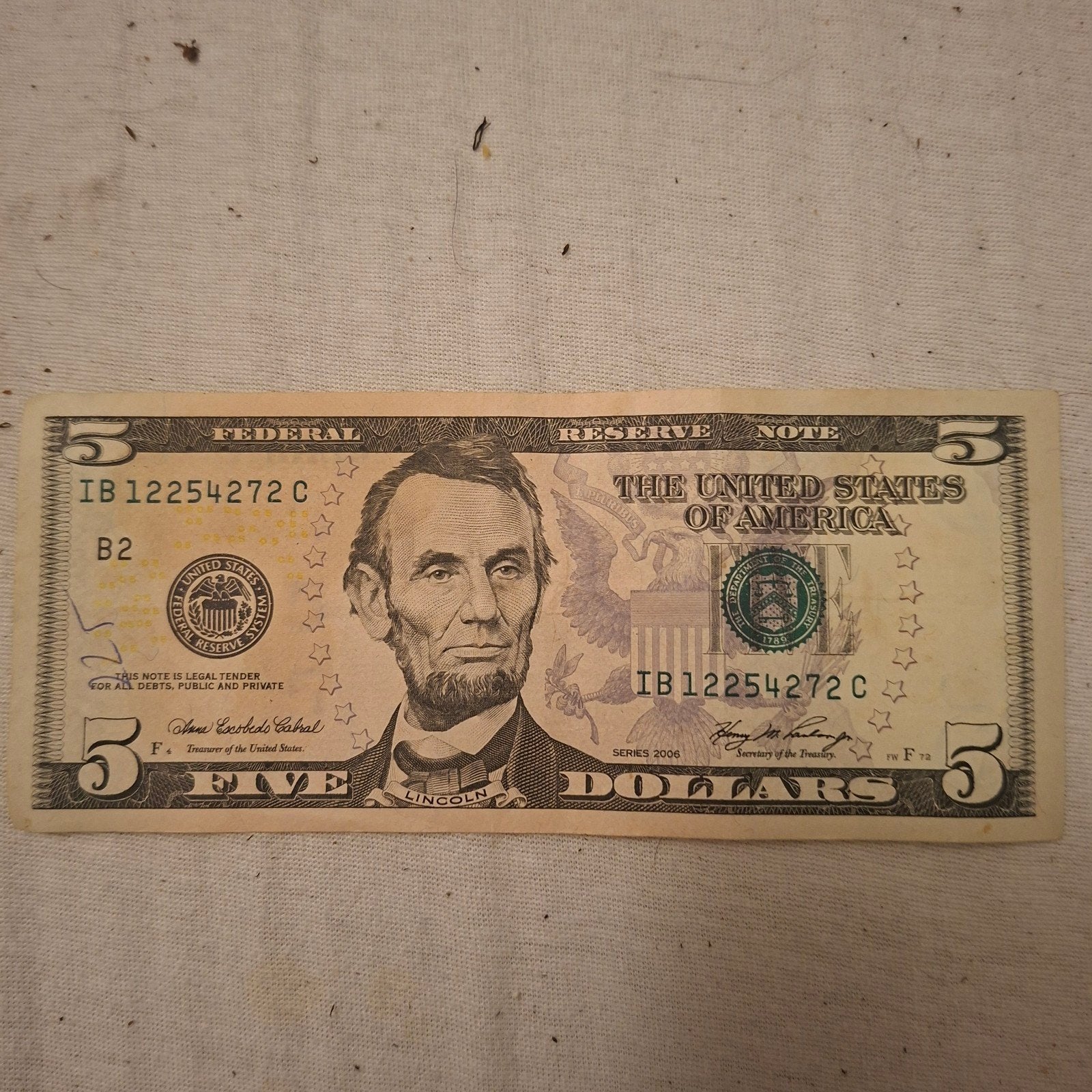 Amerikaans biljet van 5 dollar - Federal Reserve Note, Postzegels en Munten, Bankbiljetten | Amerika, Ophalen of Verzenden, Noord-Amerika