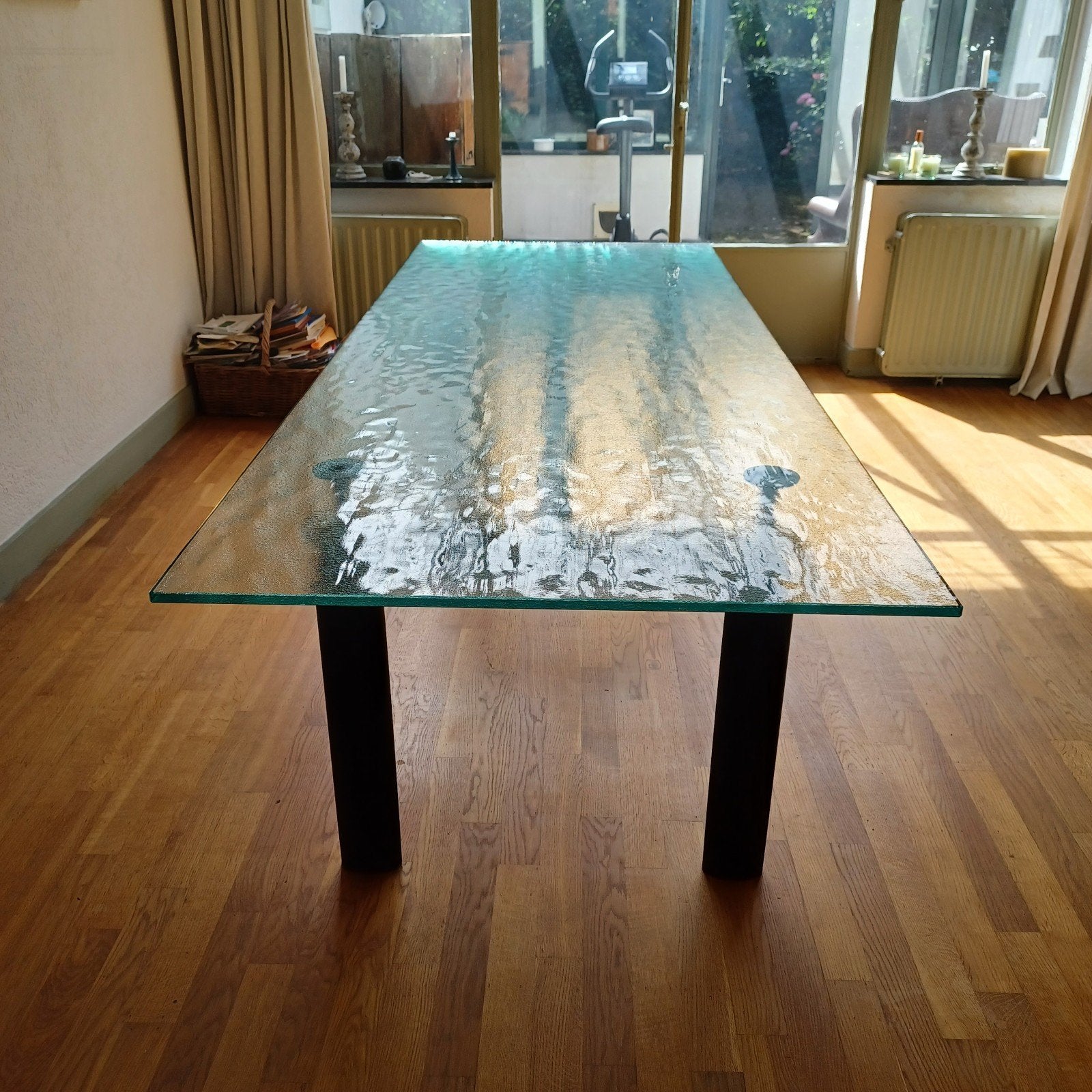 Originele Cassina LC6 Eettafel – Le Corbusier Gegraveerd, Ophalen, Design, 200 cm of meer, 50 tot 100 cm