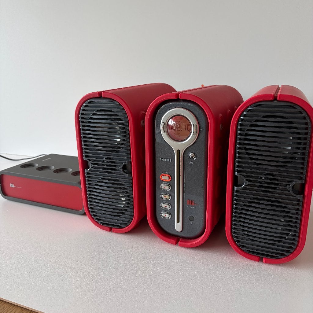 Philips MZ1100 EM rood Zeldzaam MP3 CD Stereo, Philips, Zo goed als nieuw, Cd-speler, Losse componenten