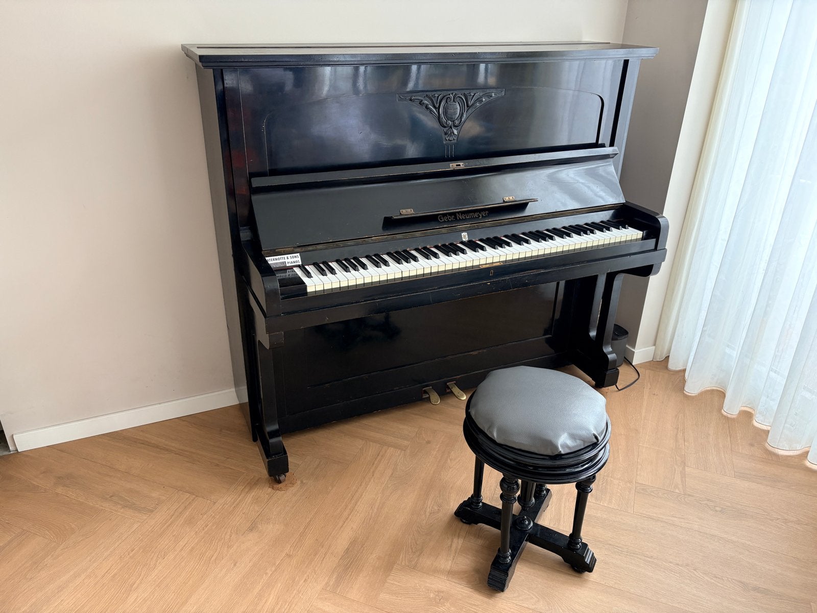 Zwarte Gebr. Neumeyer Piano - Gebruikt, Ophalen, Gebruikt, Zwart, Piano