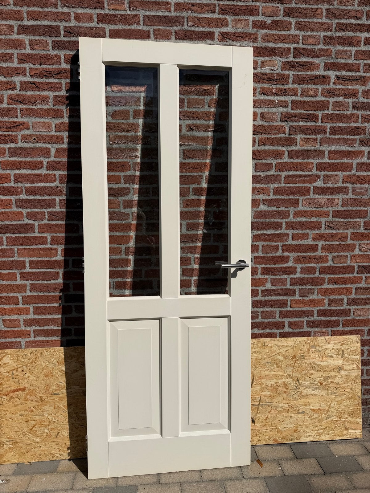 binnendeur met glas, Ophalen, 80 tot 100 cm, 200 tot 215 cm, Hout