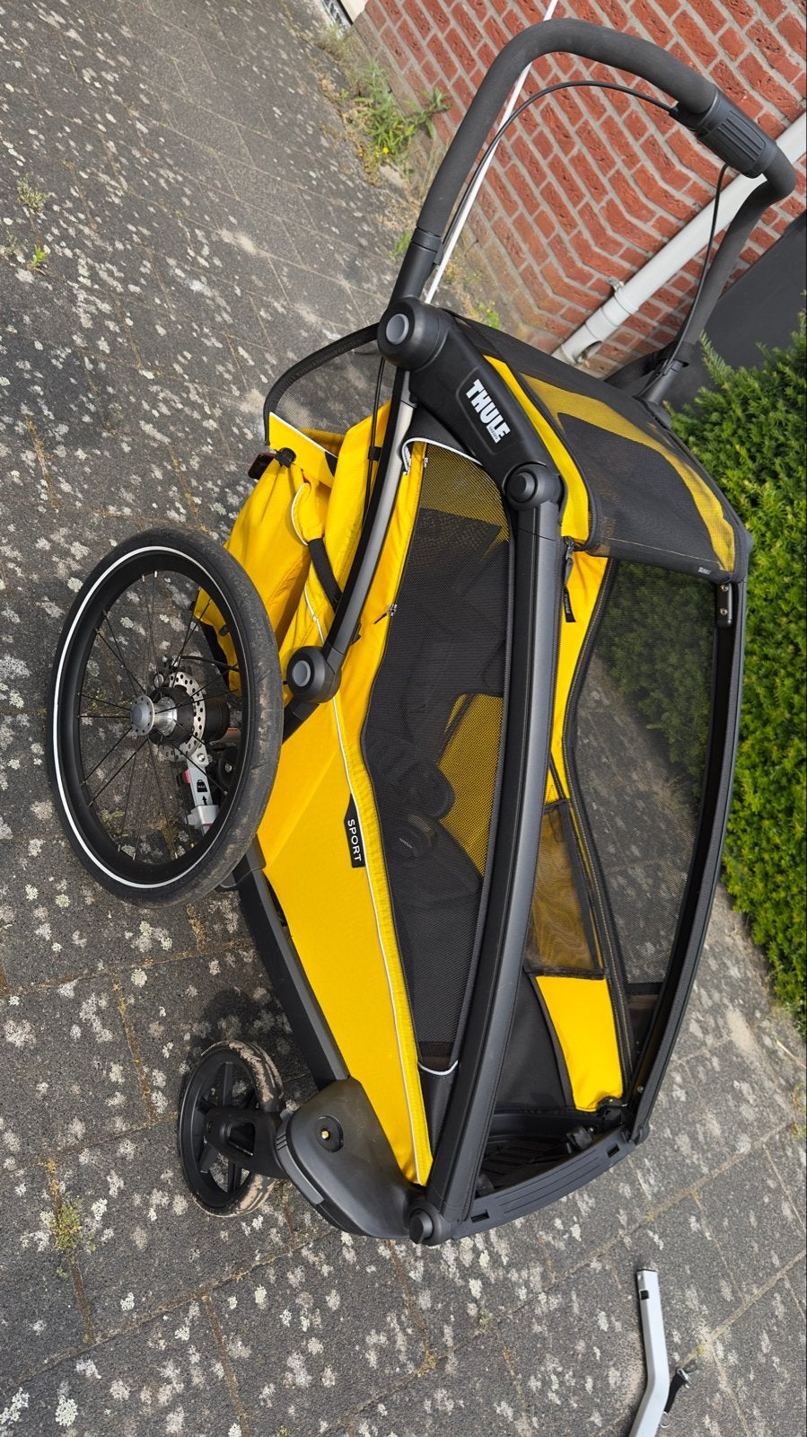 Thule Chariot Sport 1 fietskar - Spectra Yellow, Fietsen en Brommers, Fietsaccessoires | Aanhangers en Karren, Ophalen, Zo goed als nieuw