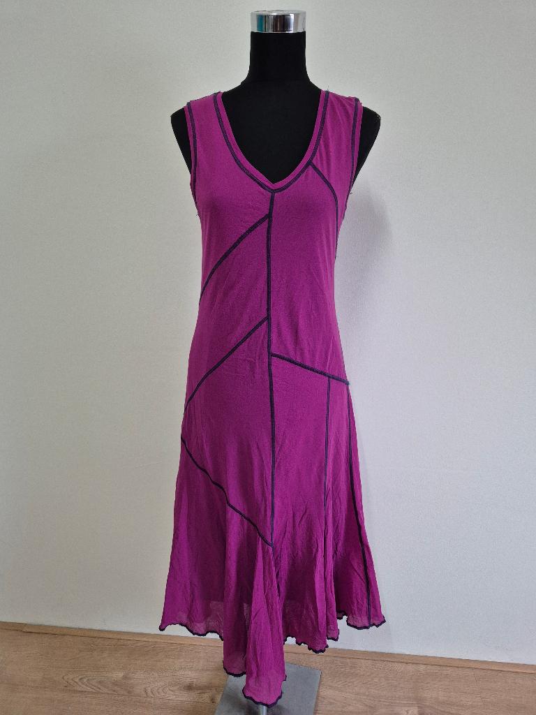 J14 - Paarse Didi jurk maat 4 = XL (1), Kleding | Dames, Jurken, Zo goed als nieuw, Maat 46/48 (XL) of groter, Paars, Onder de knie