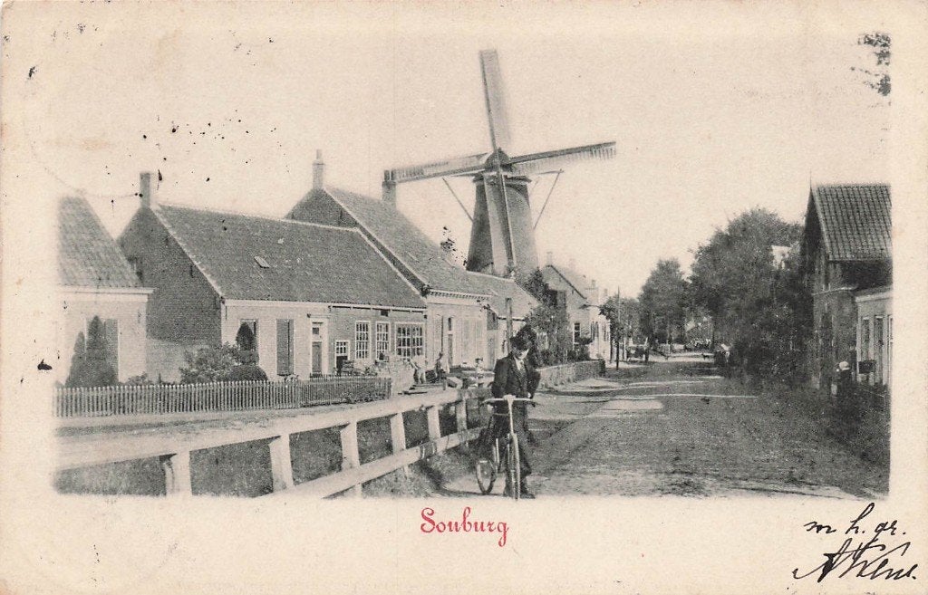 JP389 Souburg Molen 1903, Verzenden, Voor 1920, Gelopen, Zeeland