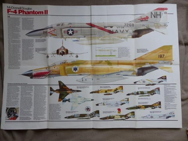 F-4 Phantom II poster F 4, Ophalen of Verzenden, Gebruikt, Kaart, Foto of Prent