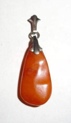 Hanger Barnsteen Amber, Verzenden, Zo goed als nieuw, Steen of Mineraal, Met edelsteen