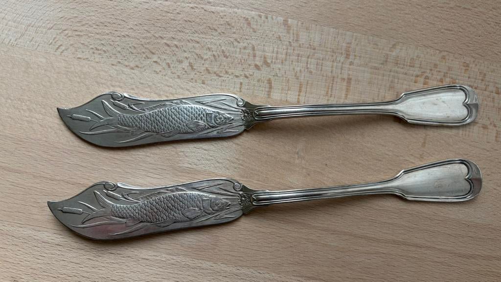 Vintage Vismessen Set - Henninger 20, Ophalen of Verzenden, Zo goed als nieuw, Overige materialen, Los bestek