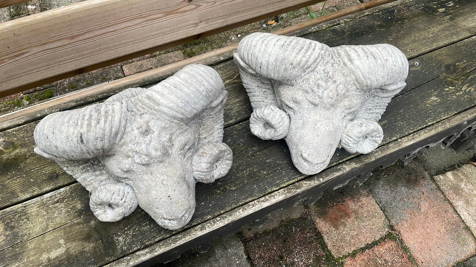 Set betonnen ram hoofden, Ophalen, Zo goed als nieuw, Hout