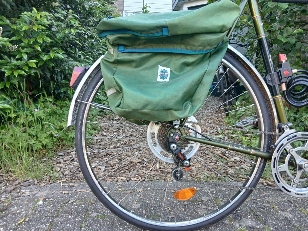 Walker groene vakantie fietstassen vintage, Ophalen of Verzenden, Gebruikt, Walker