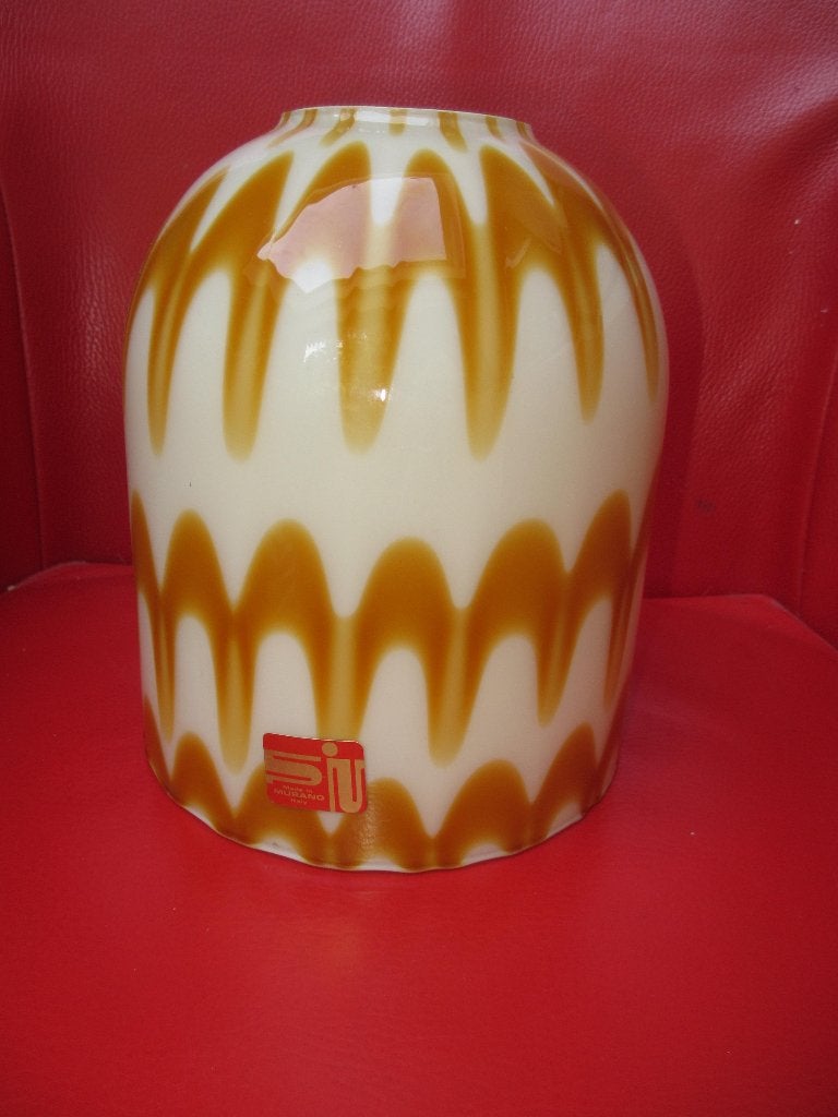 Vintage Murano Siu lampenkap Italië geblazen Mottled glass, Ophalen of Verzenden