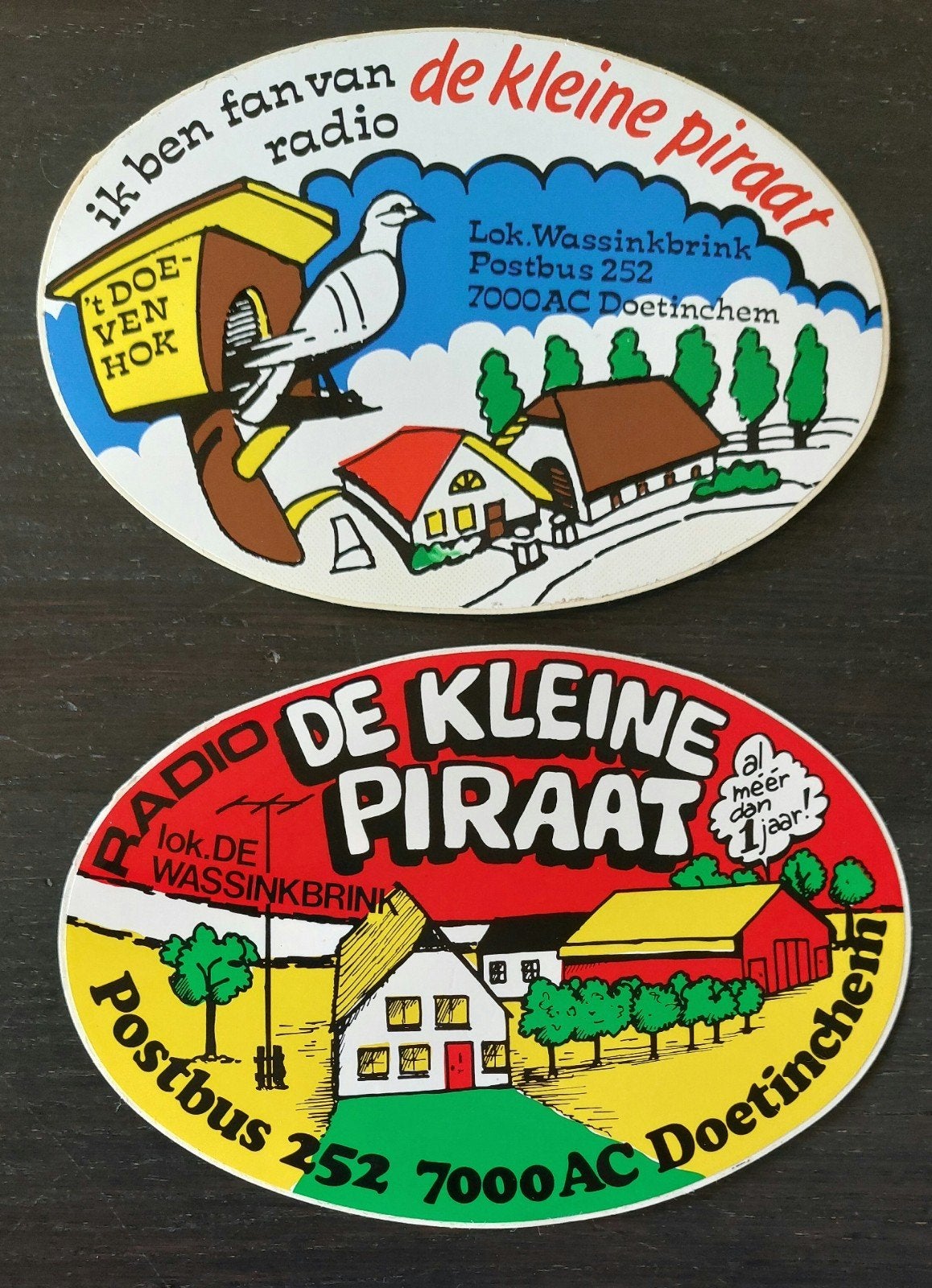 2 stickers De Kleine Piraat Doetinchem amateurzender, Ophalen of Verzenden, Gebruikt