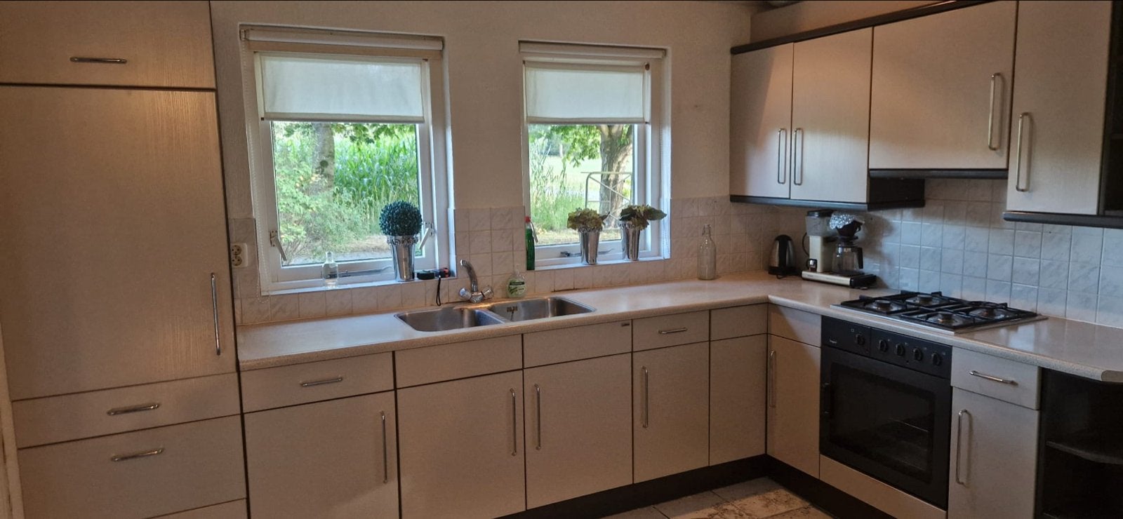 Complete keuken met inbouwapparatuur - Gedemonteerd, Ophalen, Gebruikt, Wit, Hoekkeuken
