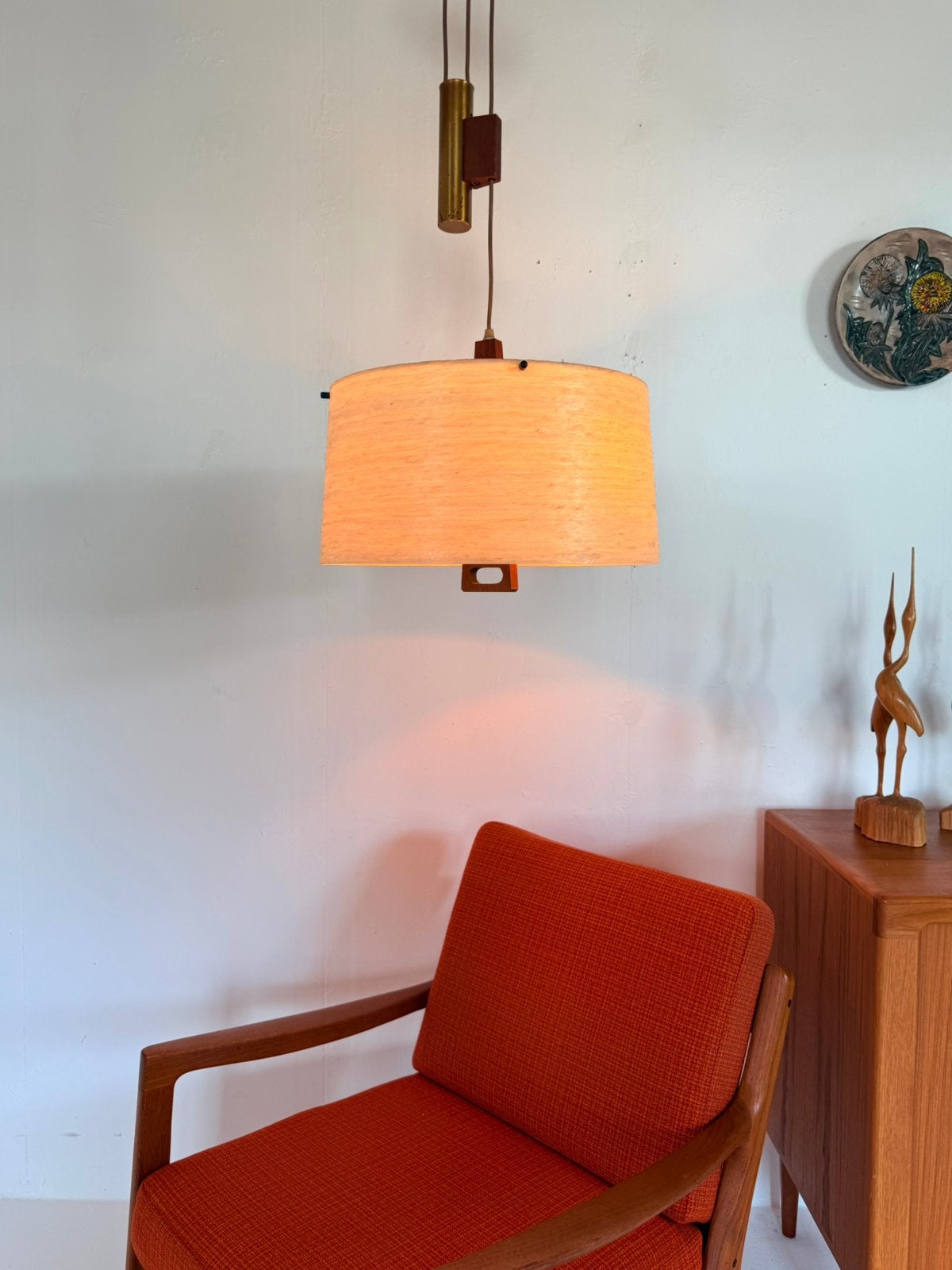 Vintage contragewicht hanglamp, Temde Leuchten ‘60, Huis en Inrichting, Gebruikt, Temde Leuchten, Temde Leuchten, Temde Leuchten