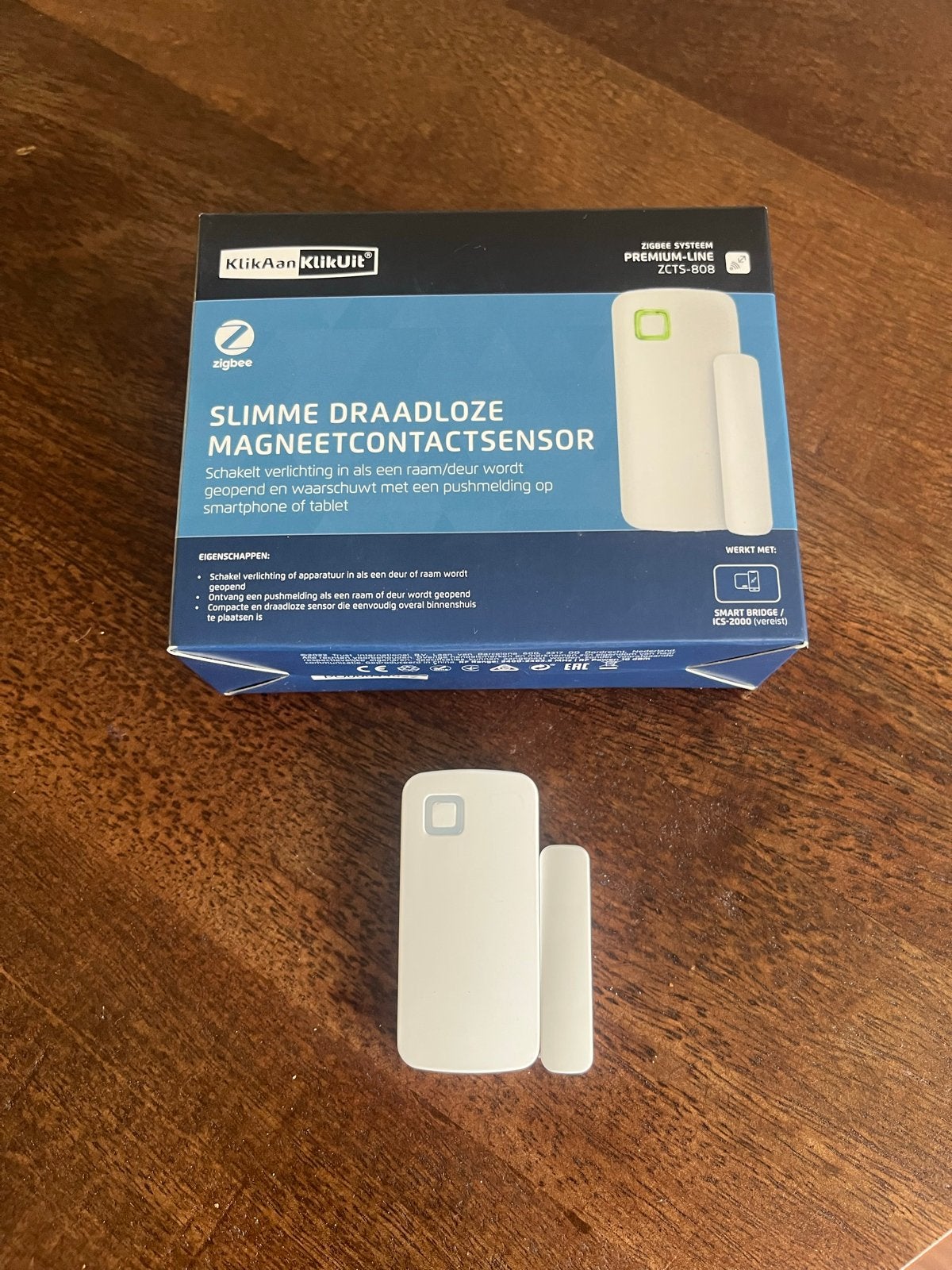 KlikAanKlikUit Slimme Draadloze Magneetcontactsensor, Detector, Sensor of Melder, Raam of Deur, Ophalen of Verzenden, Zo goed als nieuw