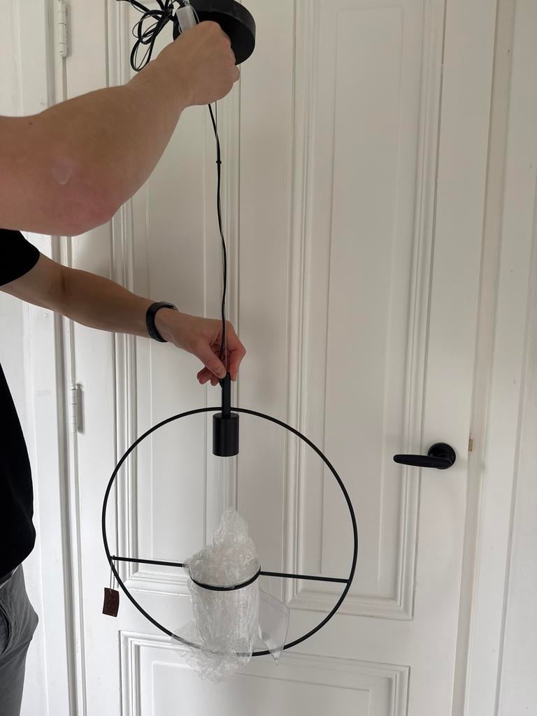 Nieuwe Coco Maison hanglamp met glazen vaas voor plant, Ophalen, Nieuw, Glas, Minder dan 50 cm