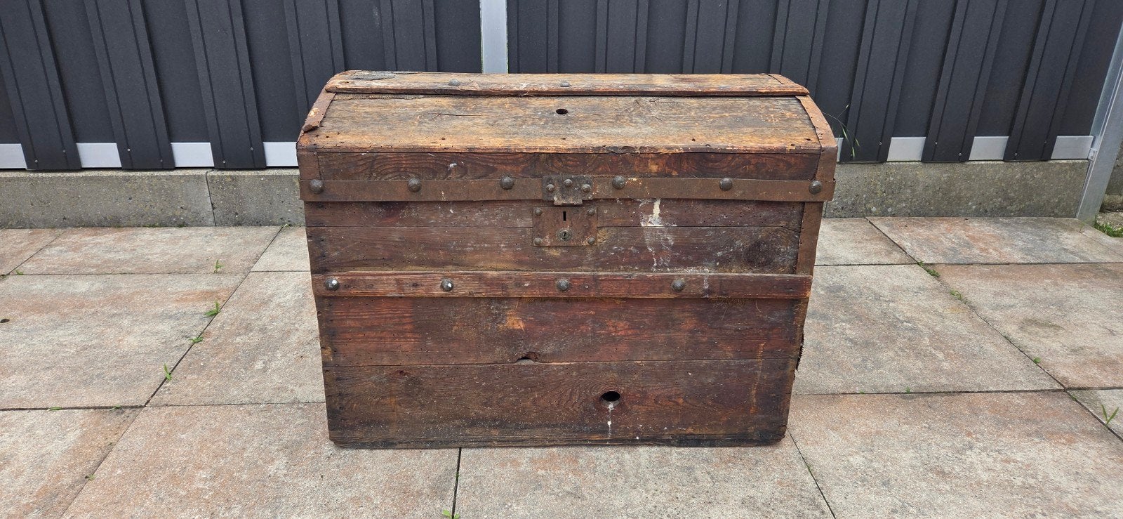 oude grote scheepskoffer/ hutkoffer, Ophalen, Gebruikt, 50 tot 100 cm, 50 tot 75 cm