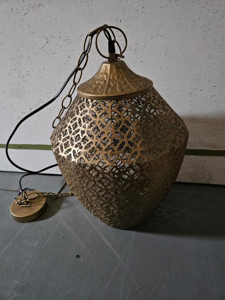 Mooie goude hanglamp( Nieuw), Huis en Inrichting, Lampen | Hanglampen, Ophalen, Nieuw, Minder dan 50 cm