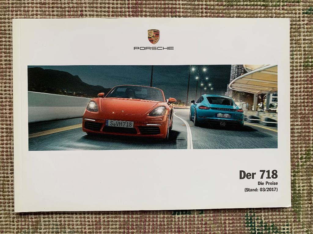 Duitse prijslijst Porsche 718 Boxster & Cayman 2017, Porsche, Nieuw, Ophalen of Verzenden, Porsche