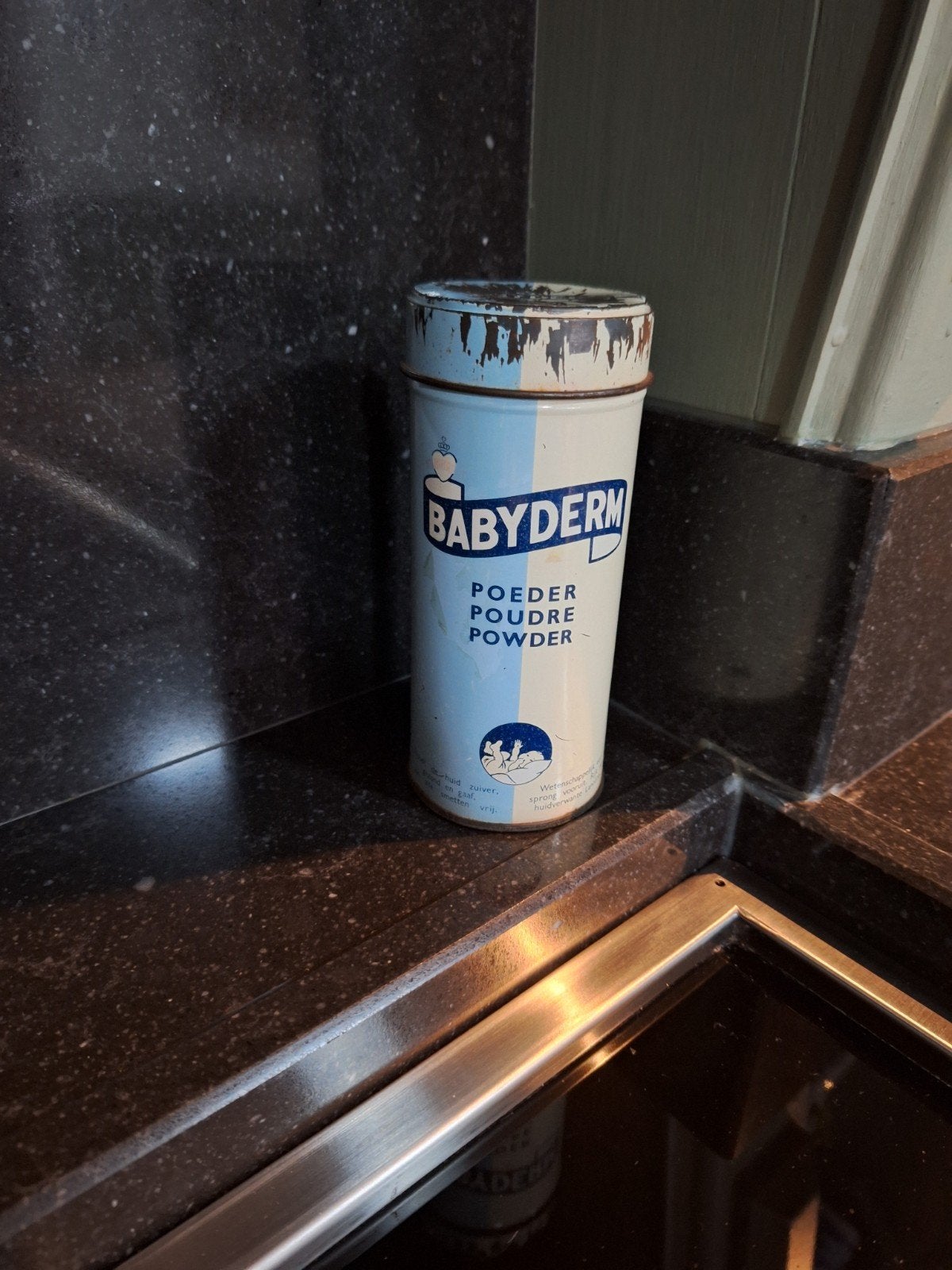Vintage Babyderm Poeder Blik - Decoratief Verzamelobject, Antiek en Kunst, Ophalen of Verzenden