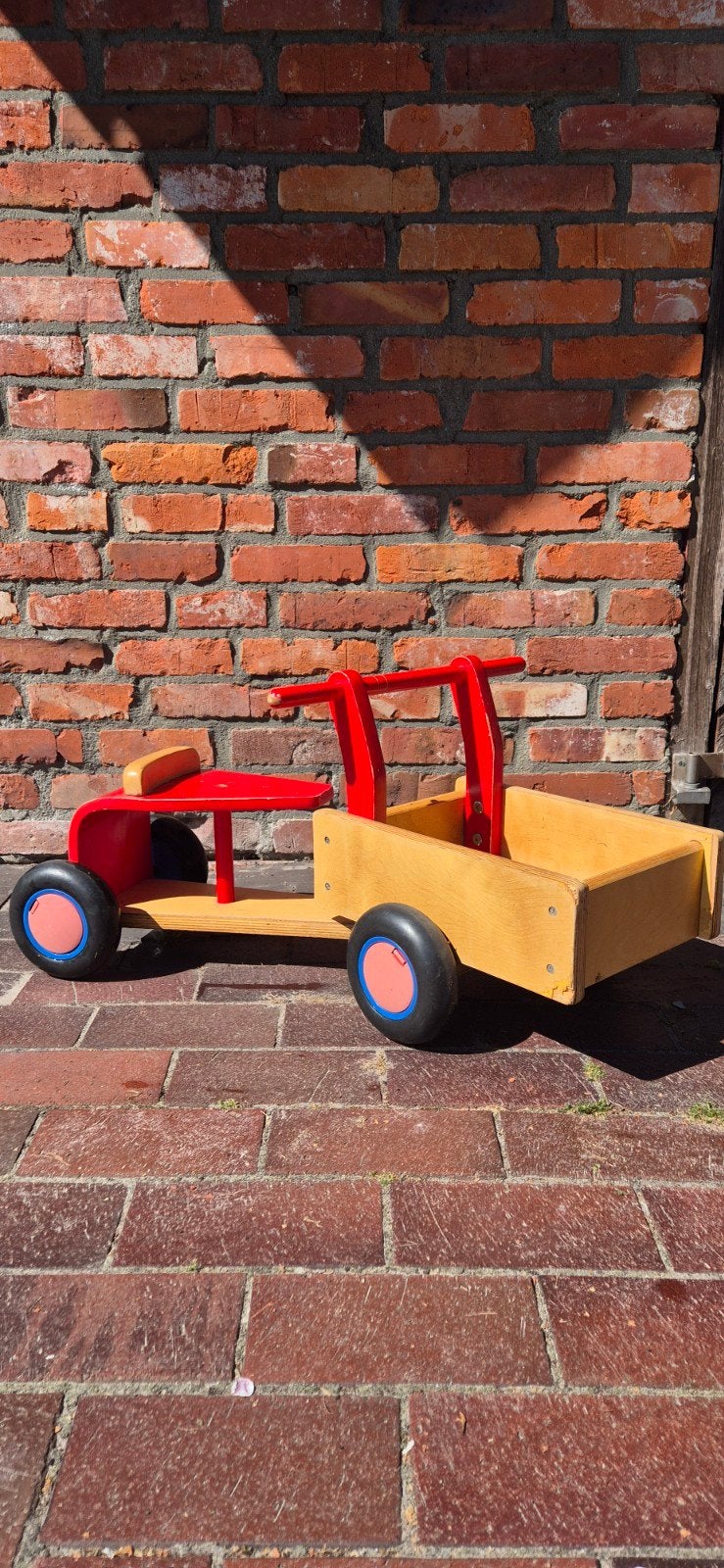 Houten kinder bakfiets, Ophalen, Gebruikt, Rij- of Hobbelspeelgoed
