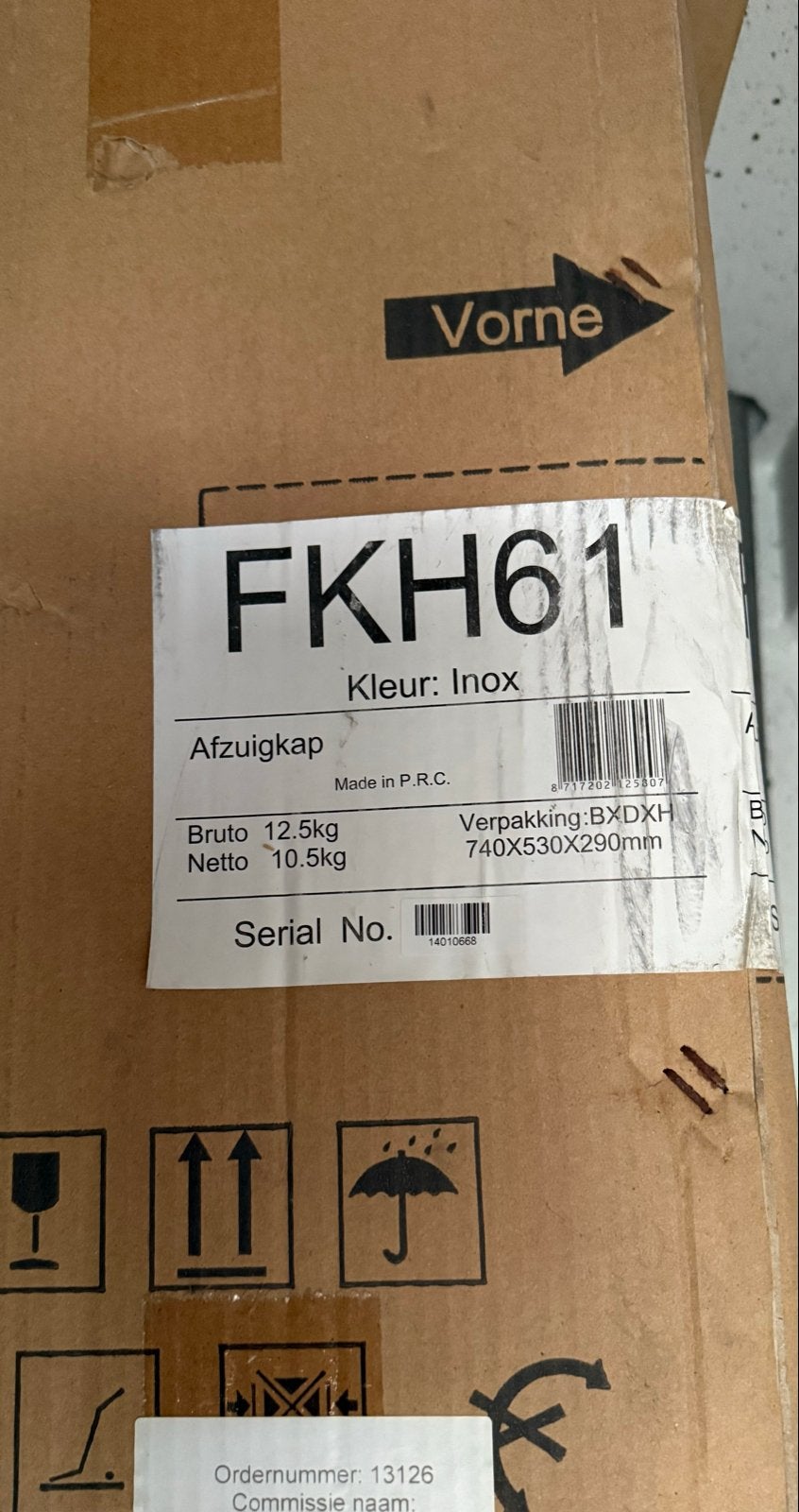 Exquisit FKH61 Afzuigkap - Inox, Nieuw in doos, Ophalen, Wandschouwkap, Nieuw, Vrijstaand