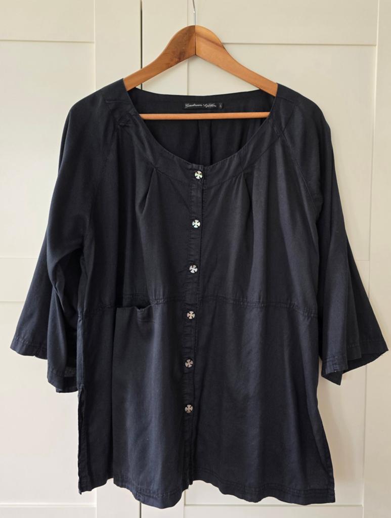 Gudrun Sjoden zwarte bloes maat L, Kleding | Dames, Zwart, Maat 42/44 (L), Ophalen of Verzenden, Gedragen