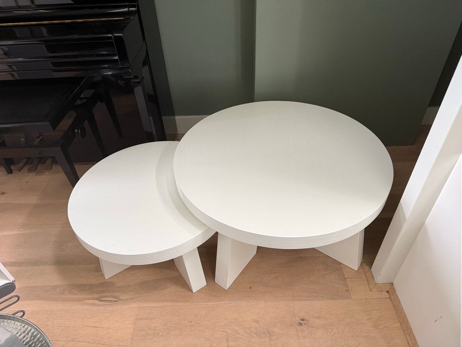 Keijser & Co salontafels-wit hout, Ophalen, Minder dan 45 cm, Minder dan 55 cm, Gebruikt
