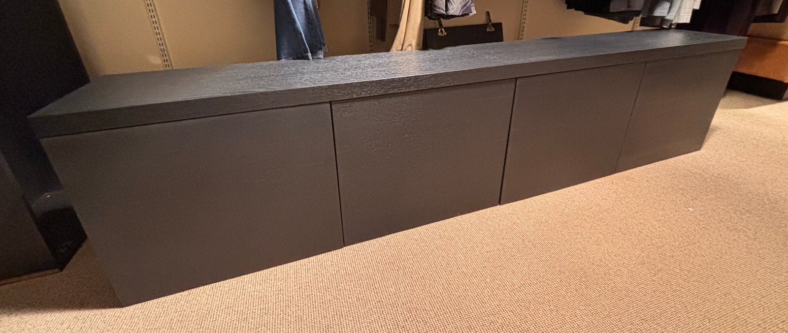 Mat zwart eiken design dressoir 2 delen van 2.60 totaal 520, Ophalen, Minder dan 30 cm, Overige typen, Minder dan 60 cm