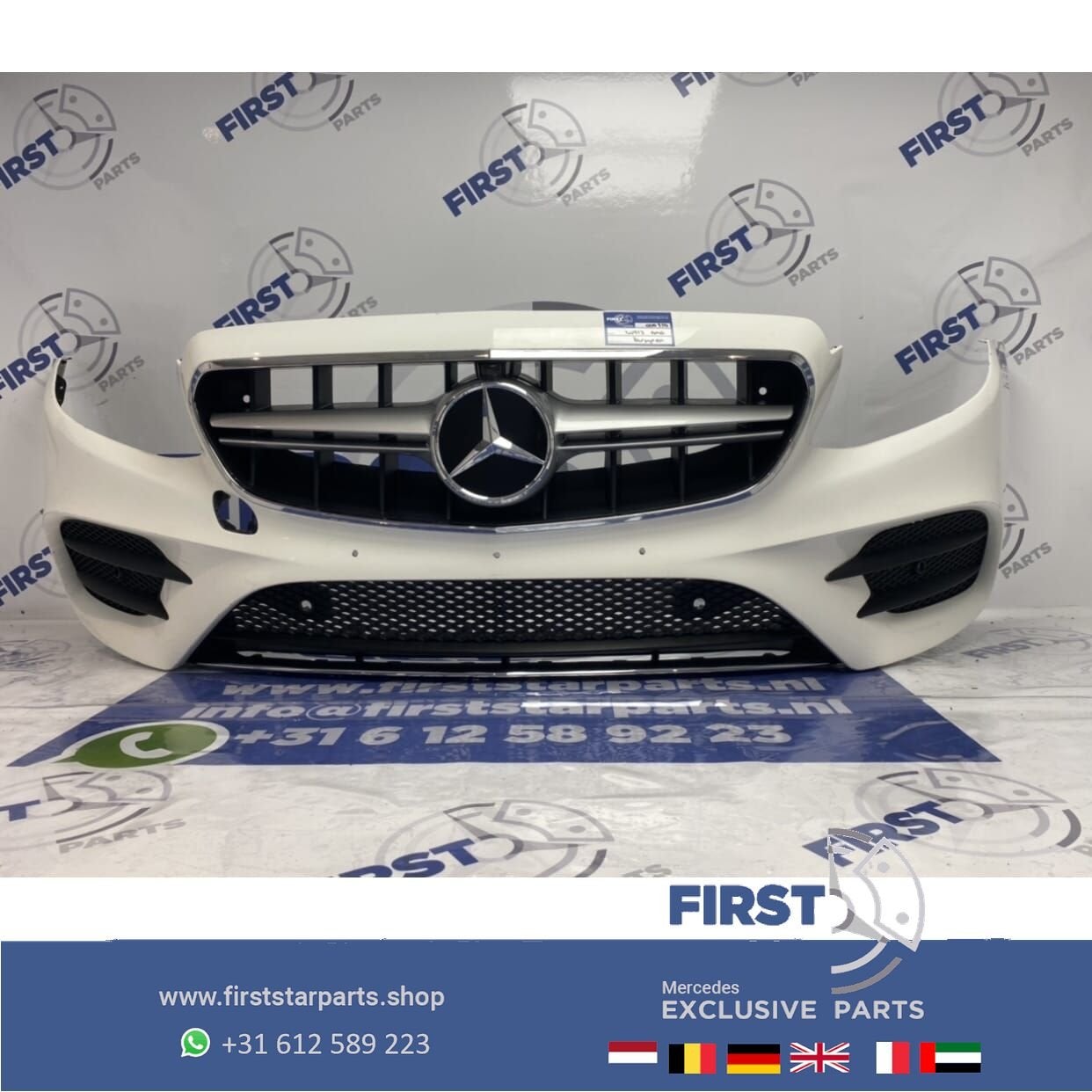 W213 AMG LINE VOORBUMPER + AMG GRIL Mercedes E Klasse WIT 20, Auto-onderdelen, Carrosserie en Plaatwerk, Gebruikt, -, Voor, Ophalen of Verzenden