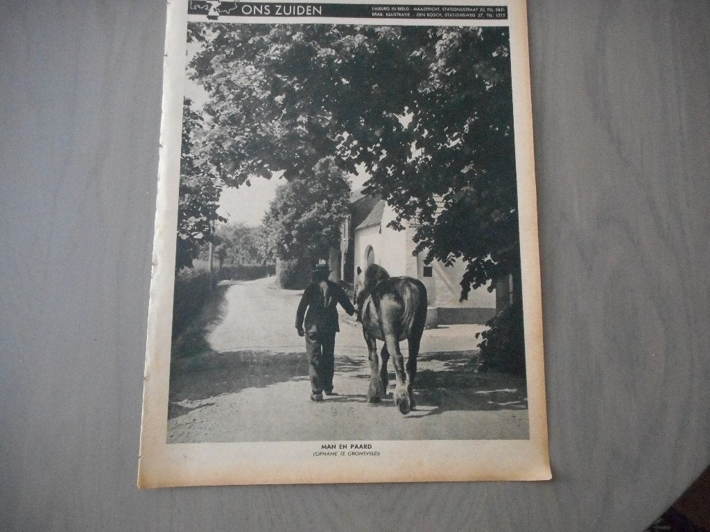 Gronsveld. Man en paard. 1937., Ophalen of Verzenden, 1920 tot 1940, Nederland, Knipsel(s)