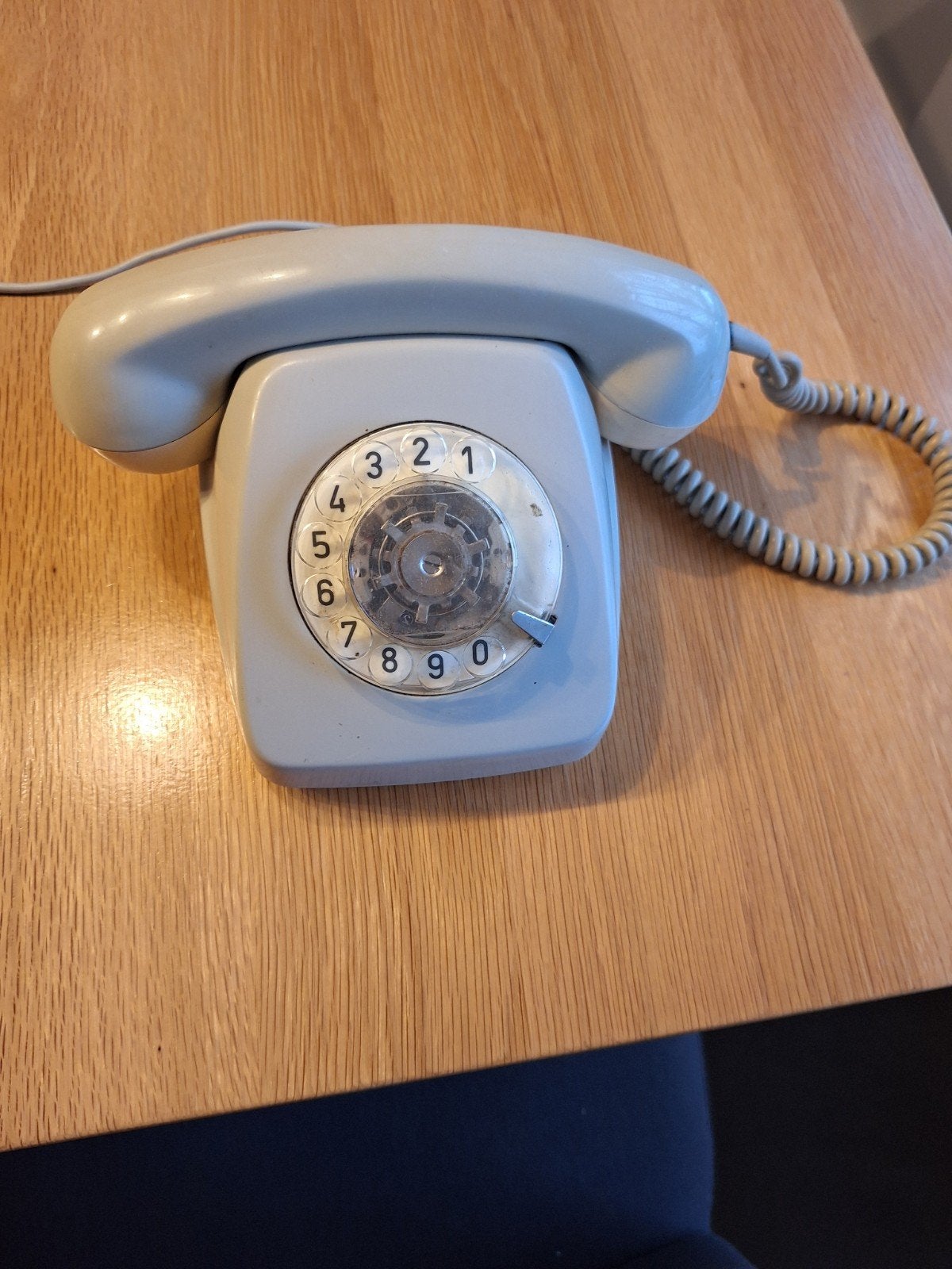 Vintage Telefoon met Draaischijf - Grijs, Ophalen, Gebruikt, 1 handset