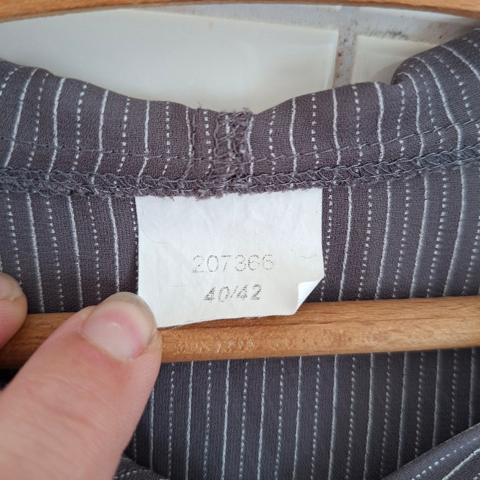 Grijze gestreepte blouse met capuchon - Maat 40/42 #215, Ophalen of Verzenden, Gedragen, Maat 42/44 (L), Grijs