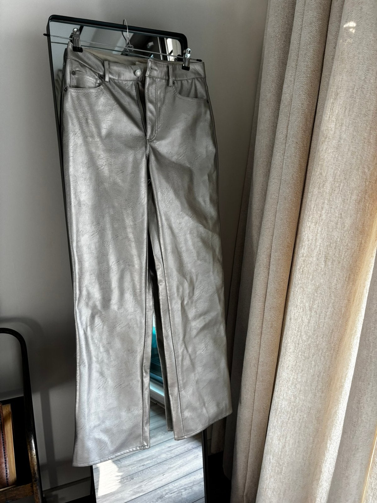 Zilveren broek dames H&M maat S., Ophalen of Verzenden, Zo goed als nieuw, Overige kleuren, Lang