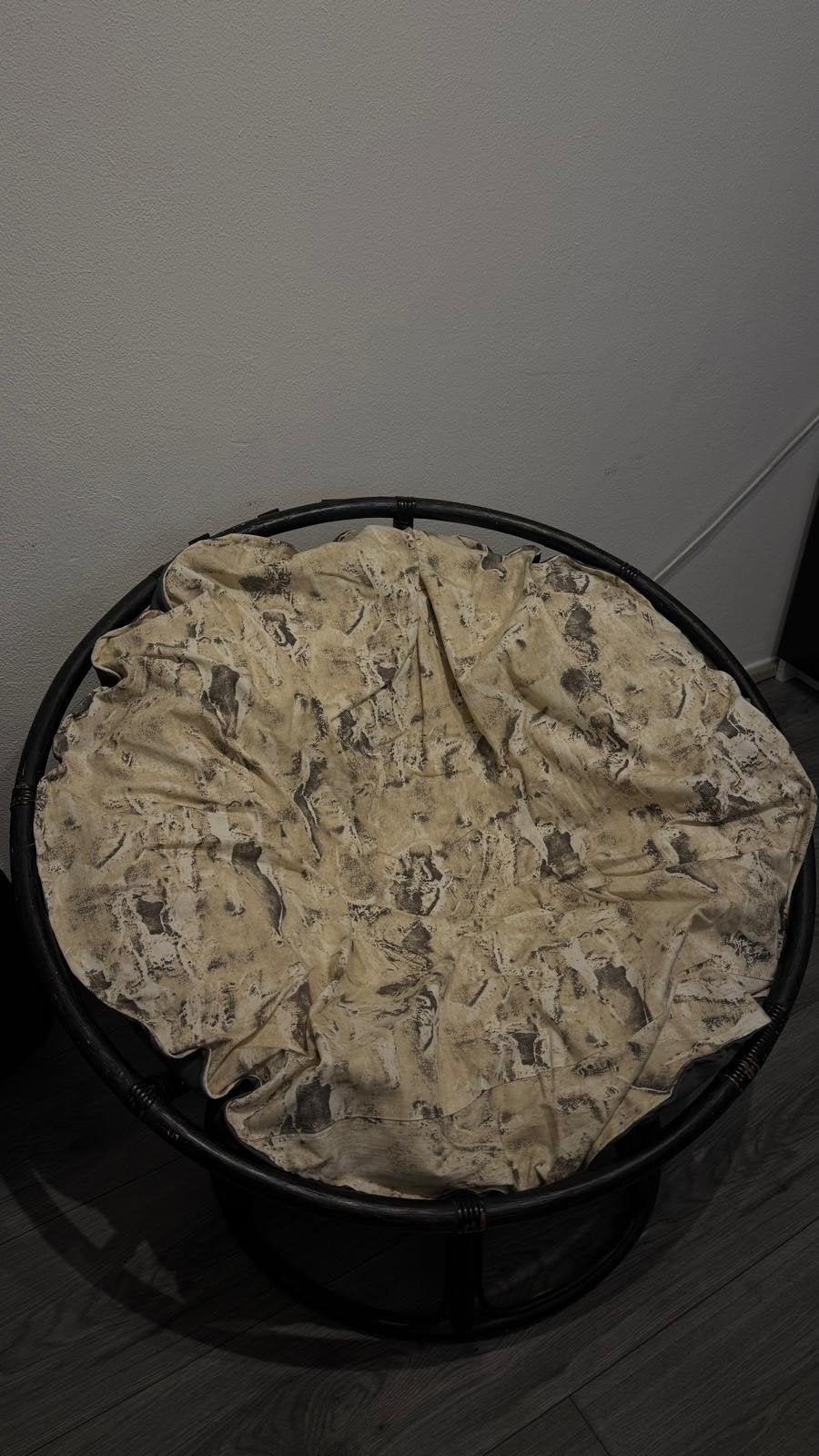Comfortabele Papasan stoel met kussen, Ophalen, Gebruikt, Zwart, Bohemian