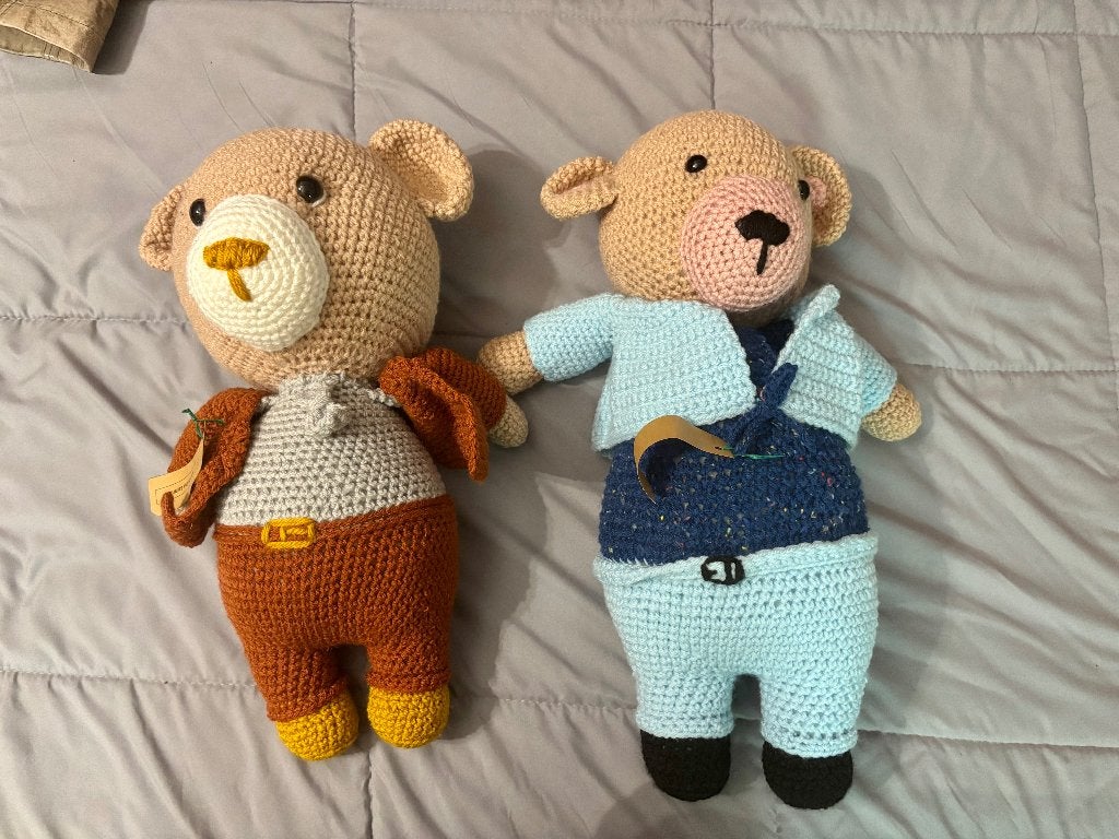 Beertje (2 stuks). Zelf gehaakt, Kinderen en Baby's, Speelgoed | Knuffels en Pluche, Handgemaakt, Beer, Nieuw, Ophalen of Verzenden