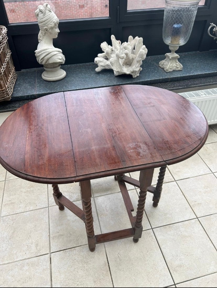 Antieke inklapbare hangoor tafel - 73 cm hoog, Ophalen