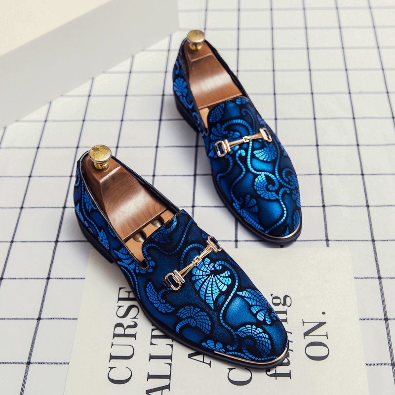 Blauwe heren loafers oxfords barok klassieke luxe schoenen, Verzenden, Nieuw, Blauw, Loafers