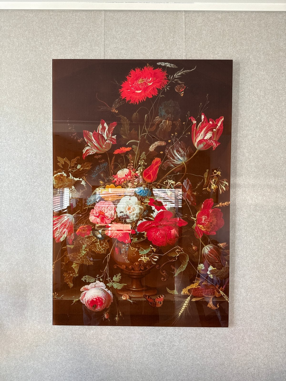 Prachtig bloemstilleven schilderij op plexiglas, Ophalen, 75 – 100, 50 tot 75 cm, Print