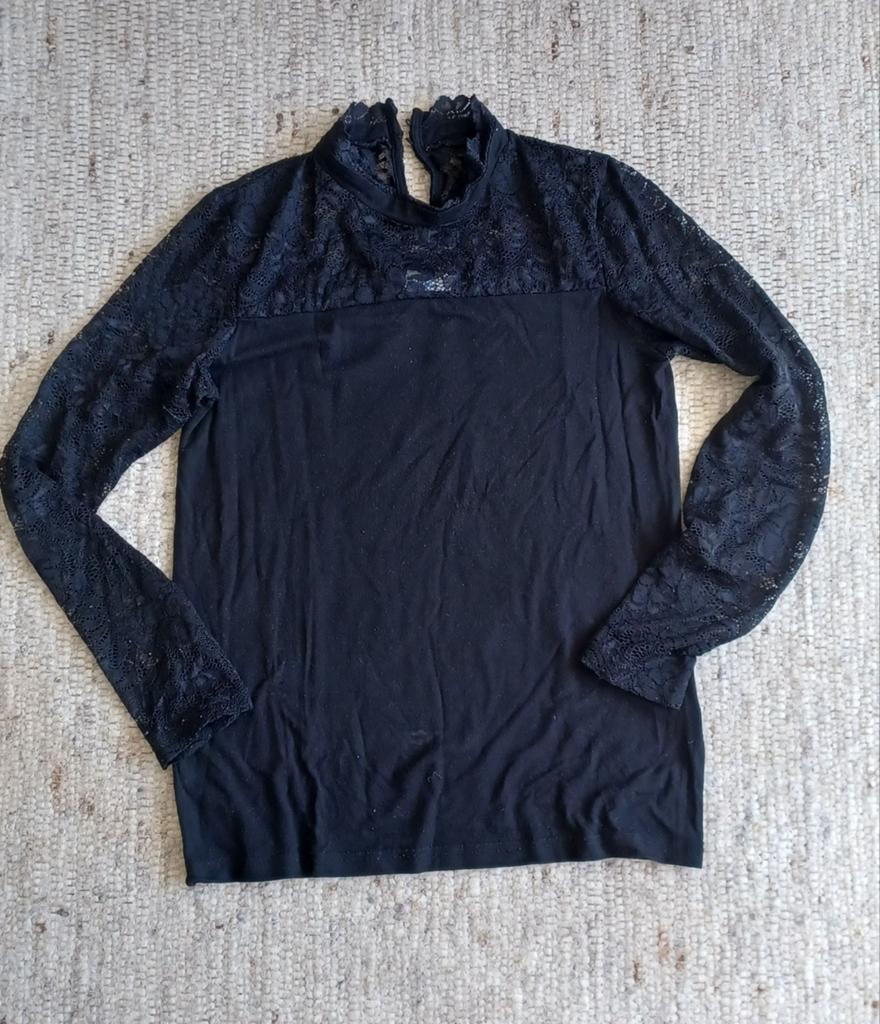 Zwart zwangerschapsshirt met kant, Mamalicious, maat M, Kleding | Dames, Positiekleding, Maat 38/40 (M), Zwart, Mamalicious, Ophalen of Verzenden