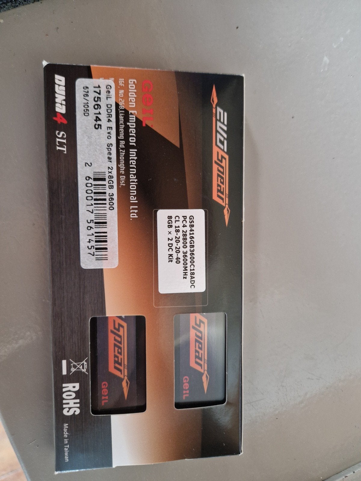 GeIL EVO Spear 16GB (2x8GB) DDR4 3600MHz CL18 RAM