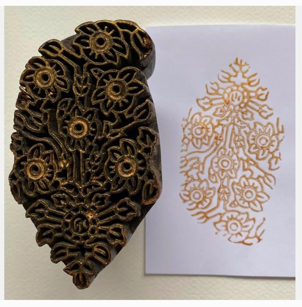 Oude mooie Indonesische Batik stempel met inscriptie, Antiek en Kunst, Curiosa en Brocante, Ophalen of Verzenden