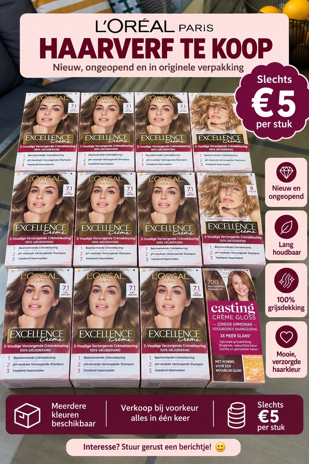 L’Oréal haarverf – nieuw in verpakking – €5 per stuk, Ophalen of Verzenden, Nieuw, Overige typen