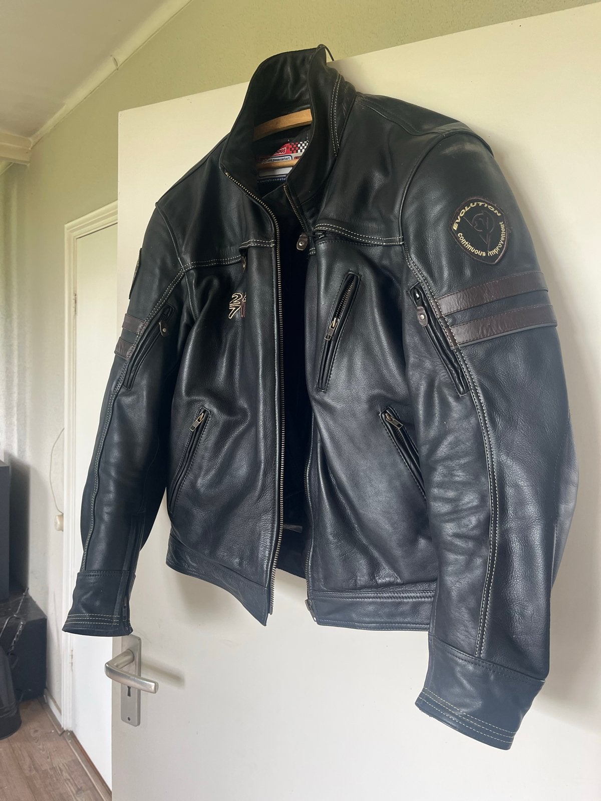 Evolution Motorsport Leren Motorjas - Maat 54, Motoren, Ophalen of Verzenden, Tweedehands, Heren, Jas | leer
