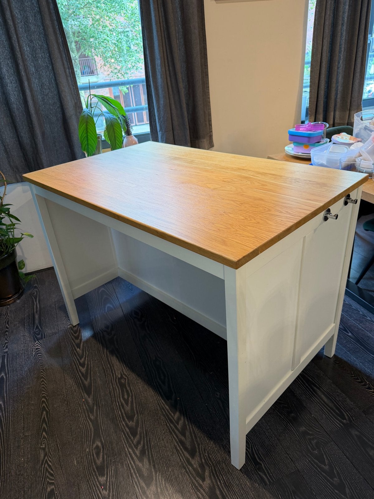 IKEA TORNVIKEN Keukeneiland, ecru/eiken, 126x77 cm, Overige typen, Hout, IKEA, Zo goed als nieuw