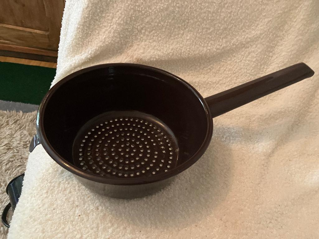 Vergiet met steel emaille, Ophalen of Verzenden